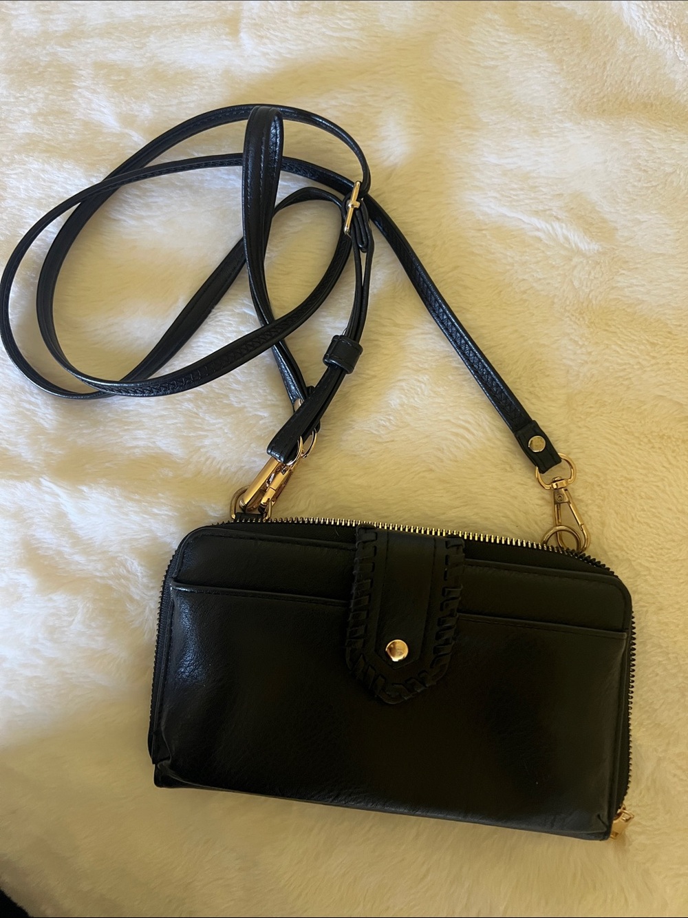Classic Black Crossbody Wallet Purse - Women Bags